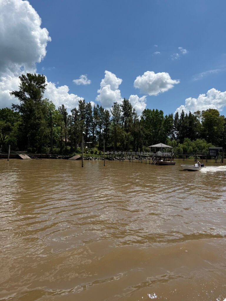 Arboles y muelle en una isla del Delta Tigre